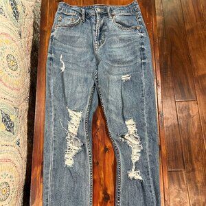 Ripped Straight-leg Jeans